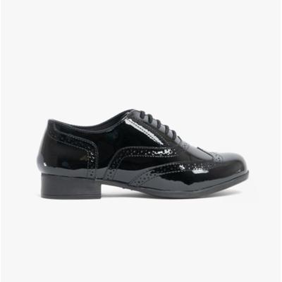 KADA Mädchen Schulschuhe Schwarz Lack Image