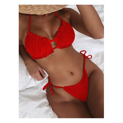 Damen Frill Trill Halter Neck Bikini-Set Image