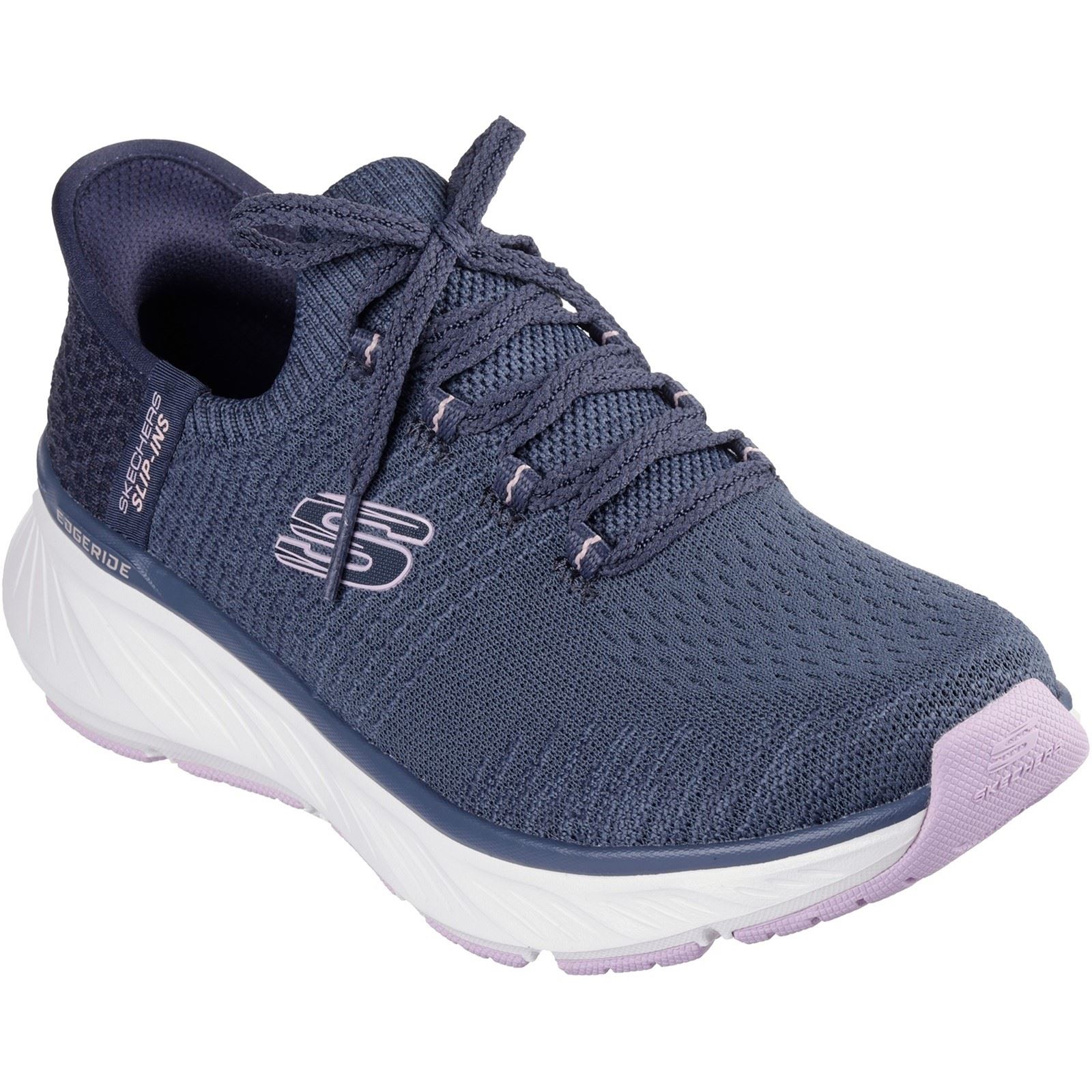Skechers Edgeride Impression Textil Damen Sneaker Navy/Lila