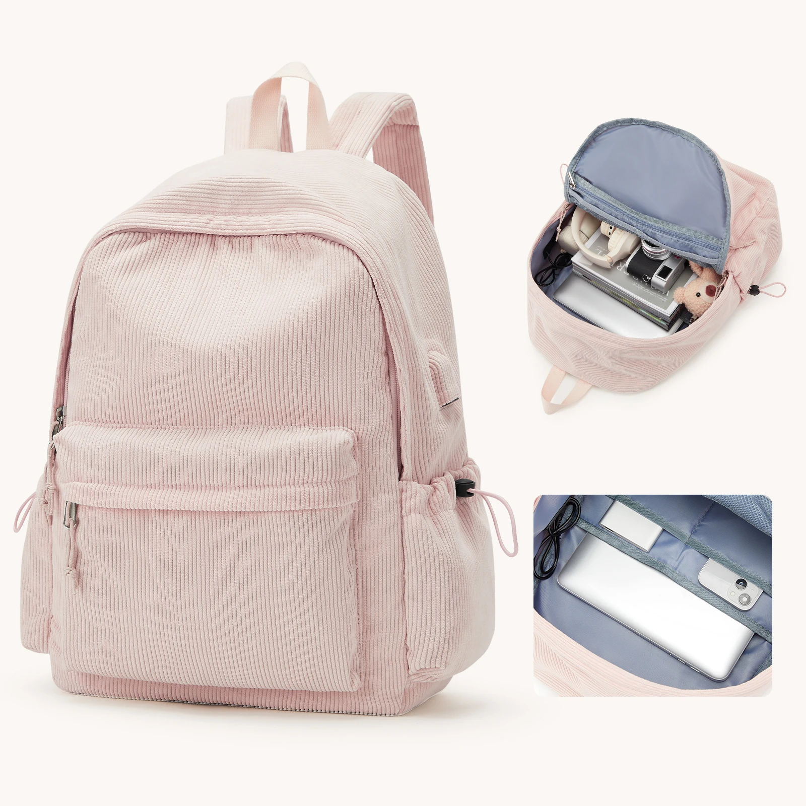 Sac à dos d'école pour adolescents, filles et garçons, pochette d'ordinateur, convient aux voyages universitaires de 15.6 pouces, sac à dos de loisirs Durable pour étudiants à la mode pour femmes