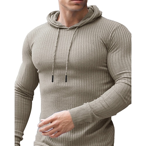 Per uomo Felpa con cappuccio cima dell'escursionismo Felpa con cappuccio sportiva Manica Lunga Con Cappuccio Maglietta Top Esterno Calore Termico Leggero Inverno Autunno Zip a un quarto Poliestere