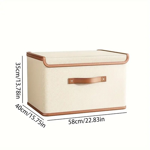 Scatola portaoggetti impilabile 2 in 1 in tessuto Oxford con coperchio, contenitori per l'organizzazione domestica in Oxford di grande capacità per l'organizzazione dell'armadio, per riporre vestiti,