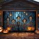 Copertura Porta del Garage di Halloween – Volti di Scheletri Inquietanti Dietro il Cancello Decorazione Spettrale per Esterni per Casa di Halloween 2025