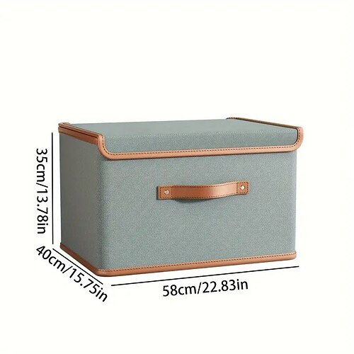 Scatola portaoggetti impilabile 2 in 1 in tessuto Oxford con coperchio, contenitori per l'organizzazione domestica in Oxford di grande capacità per l'organizzazione dell'armadio, per riporre vestiti,