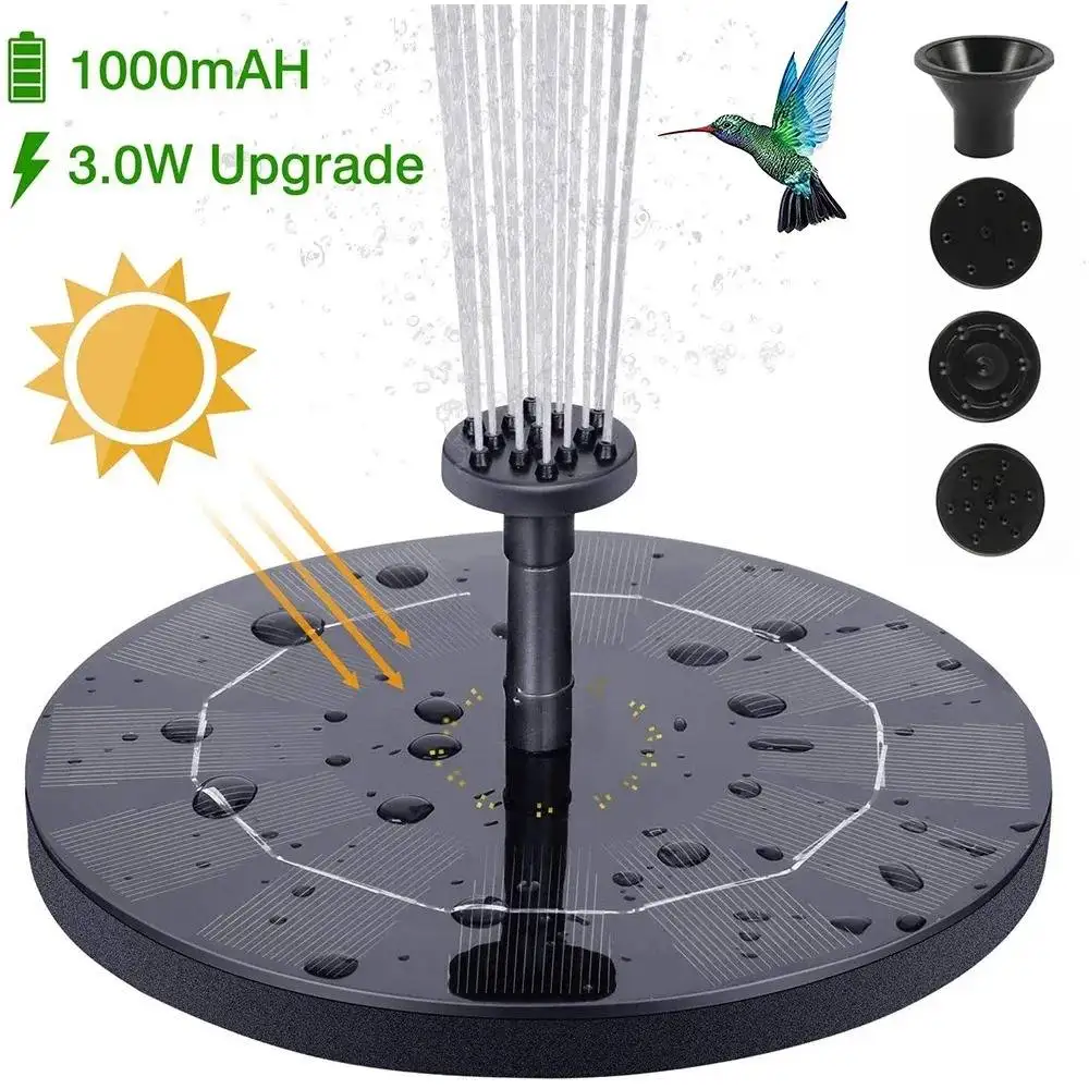 Solar brunnen pumpe schwimmende Solar panel Vogel bäder Wasser brunnen mit 6 Düsen für Garten Outdoor Wasser Pool Teich Dekor Image