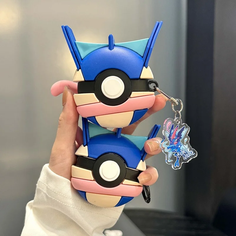 Custodia per auricolari 3D Pokemons Greninja Mega per Apple AirPods 1 2 3 4 Pro Pro 2nd Pro2 POKEMON Custodia Bluetooth con pendente in silicone