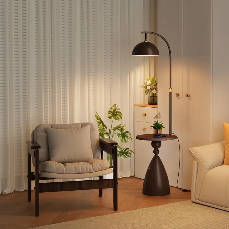 Moderne einfache Couchtisch integrierte Stehlampe LED Wohnzimmer Schlafzimmer Sofa Regal Stehlampe Zimmer warmes Zuhause Stehlampe