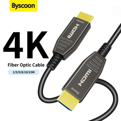 4K-Glasfaser-HDMI-Kabel, 1–15 m lang, HDMI 2.0-Kabel, Ultra-High-Speed, 60 Hz, dynamische HDR eARC HDCP 2.2 3D für HDTV-Monitor, Xbox PS5 Image