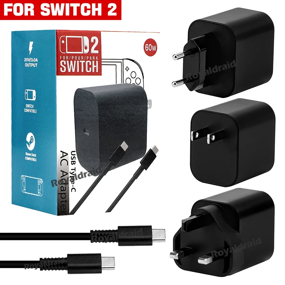 60 W AC Adapter Schnelle Ladegerät Für NS2 Schalter 2 2025 Netzteil Typ-C Ladegerät Unterstützung TV Modus wand Ladegerät Für NS2 Zubehör Image