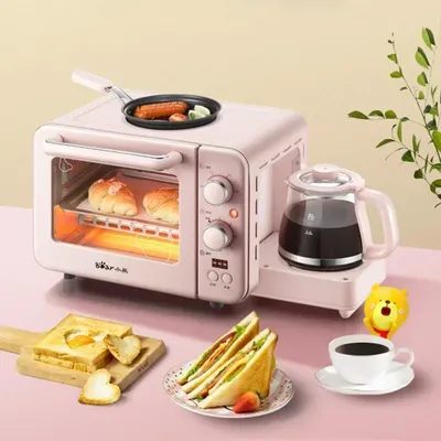 Multifunction Breakfast Machine Mini Household Electric Oven Cake Baking Fry Pan Warm Drinking Pot Toaster Toaster for bread