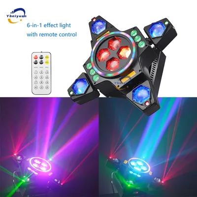 New Four-Arm Moving Head Light With Remote Control DMX512 Control Function Suitable For DJ Disco Bar KTV Club Party Effect Light
