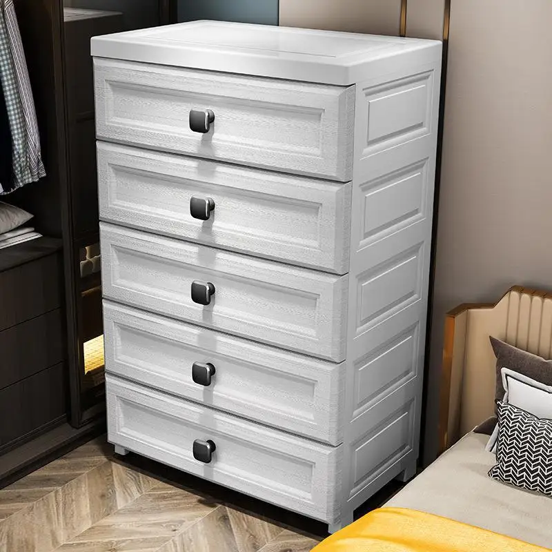 Verstärkter Aufbewahrungsschrank mit Schubladen, Baby-Nachttisch, Kinderschrank, mehrschichtiger Wohnzimmer-Aufbewahrungsschrank mit Rollen