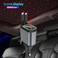 Caricabatteria da auto retrattile 4 in 1, ricarica rapida da 66 W, adattatore per caricabatteria da auto Star a 2 porte USB, 180 ° Tipo C integrato regolabile