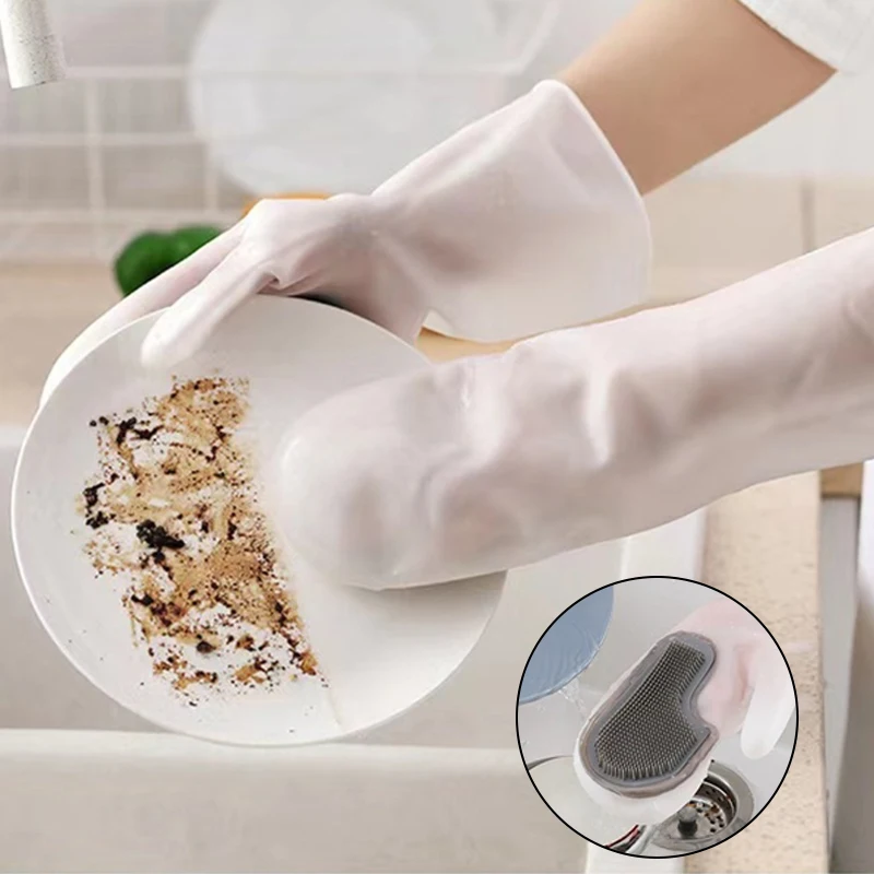 Geschirrspülen Reinigung Handschuhe Magie Silikon Gummi Geschirrspülen Handschuhe Für Haushalt Wäscher Küche Reinigung Werkzeuge Wiederverwendbar Image