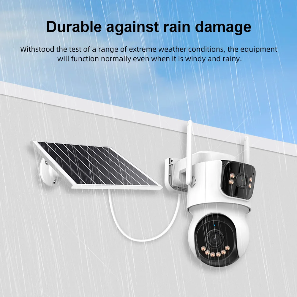 FUERS 4G WIFI AOV Dual Lens 4MP Solar Kamera Dual Screen Outdoor WiFi ICSee Sicherheit IP Kamera Video Aufnahme auto Tracking Image