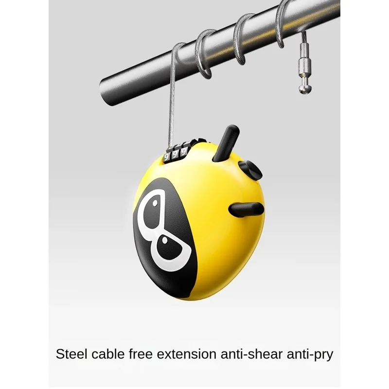 BIBEE Einziehbares Stahlkabelschloss | Diebstahlsicherung für Helme/E-Bike-Hüte/Rennräder/Gepäck | 23,62 Zoll Kette (60 cm) Image