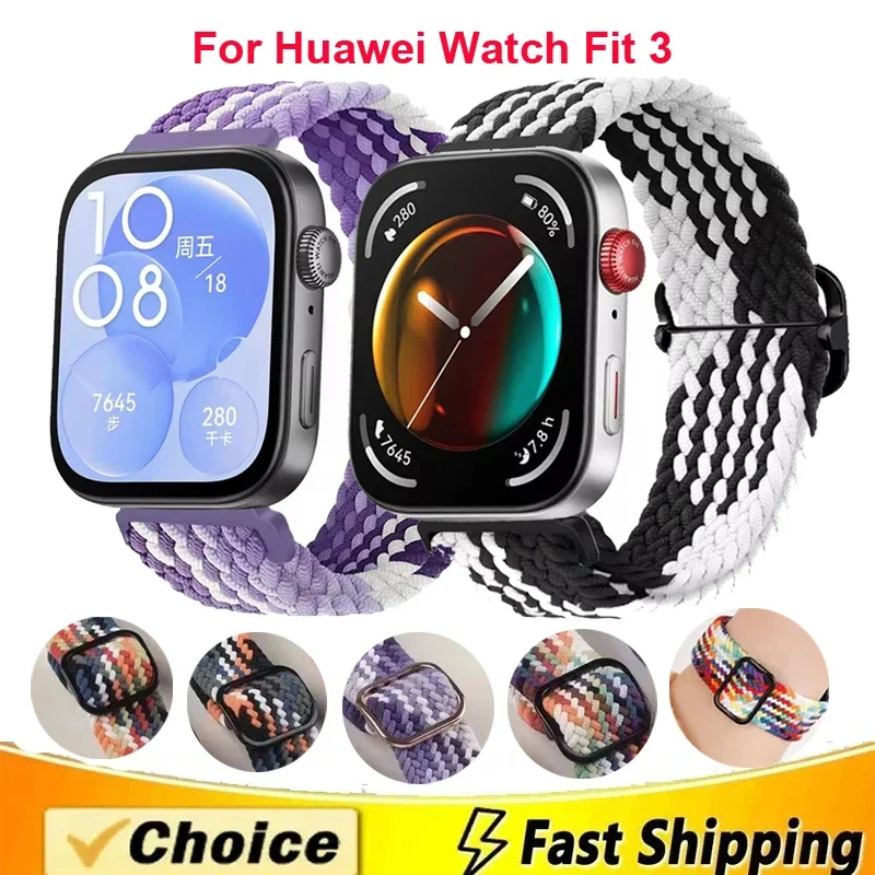 Verstellbares geflochtenes Schlaufenarmband für Huawei Watch Fit 3 Fit 4 Sportarmband für Huawei Watch Fit 4 Pro Armband Correa Armband Image