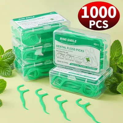 1000/500/300/150/50PCS peppermint dental floss, super strong tooth cleaner, portable travel teeth care, value for money set