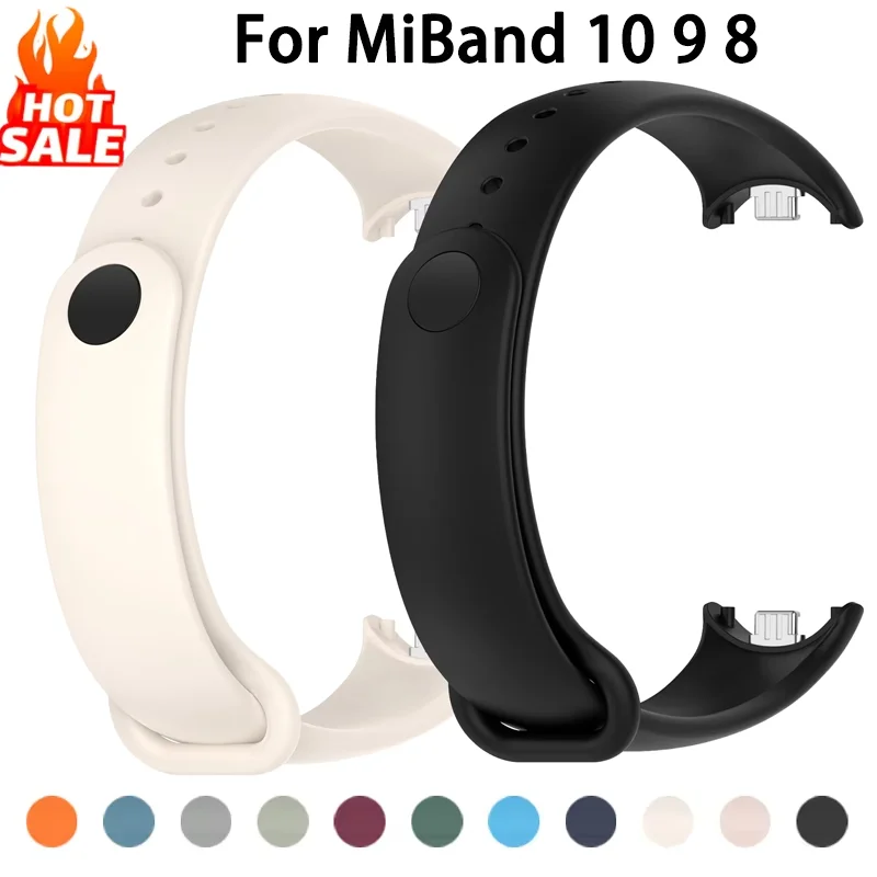 Silikonarmband für Xiaomi Mi Band 10 9 8 Armband NFC Sport Gummiarmband Pulseira Correas Xiaomi Smart Band 10 9 8 Zubehör Image