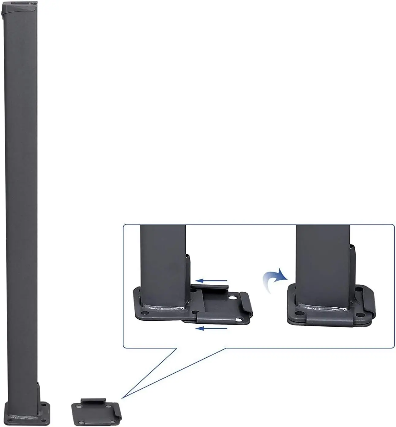SONGMICS Seitenmarkise Bodenhalterung für Alu Seitenmarkisen-Pfosten Image