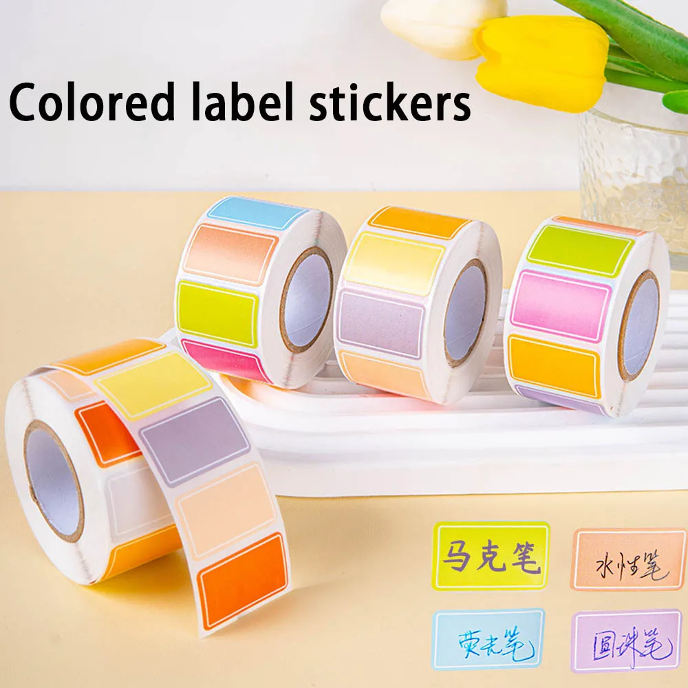 500 Stück wasserfeste Farbetikettenaufkleber, Codierungsetiketten, langlebige Klebeetiketten und personalisierte Namensetiketten Image