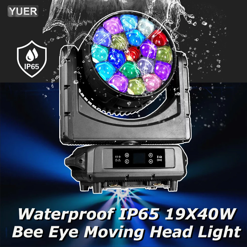 NEUE IP65 Wasserdichte LED 19x40W RGBW Bee Eye Wash Strahl Wirkung DMX512 RDM Steuerung Professionelle Moving head Dj Disco Bühne Lichter Image