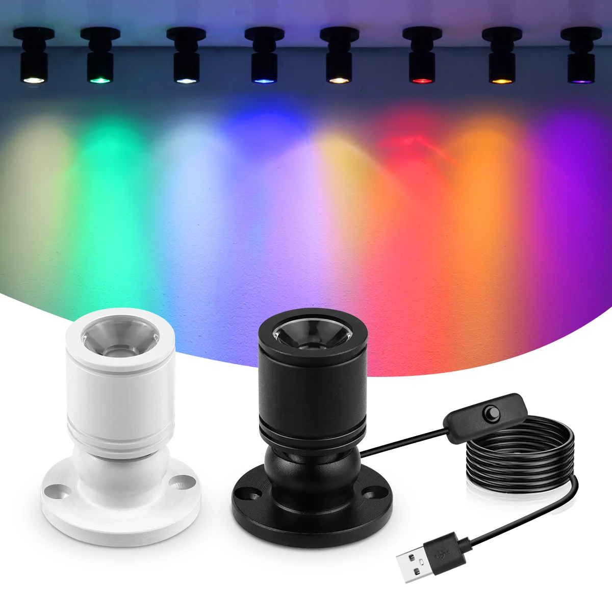 5V USB LED Strahler für Schrank Sammlung Modell Display Dekor Beleuchtung 1W Mini Spot Glühbirne für Innen Schlafzimmer