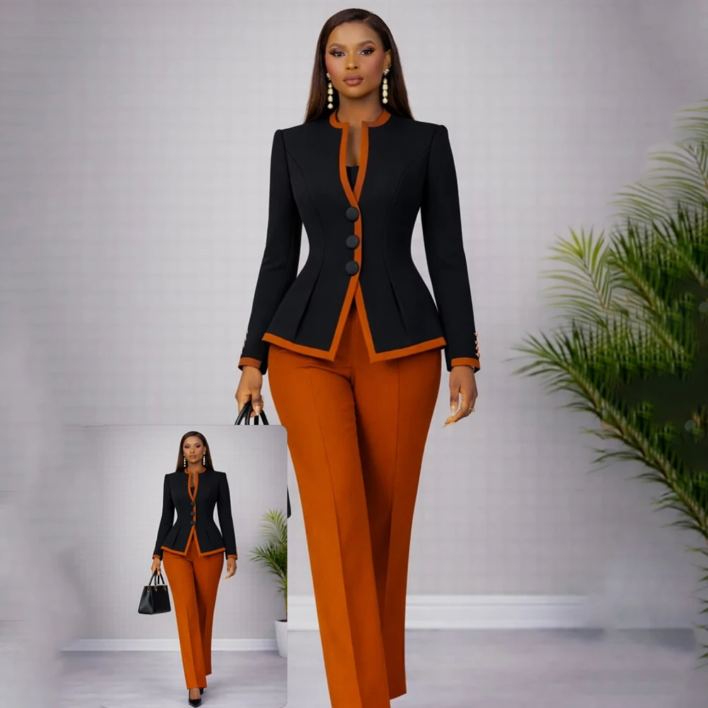 Luxury Women's Suits Blazer Fashion Single Breasted Slim Fit Regular Length 2 Piece Jacket Pants Sets Customzied Female Outfits