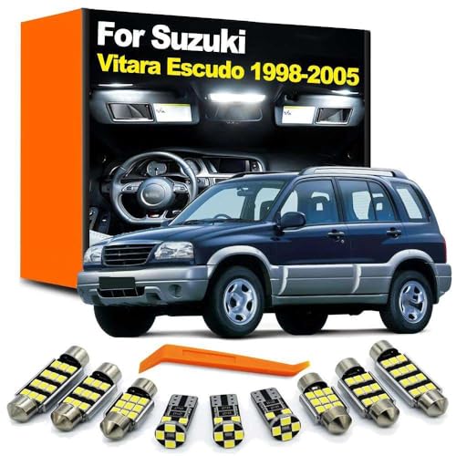 12Pcs LED Interior Dome Map Plate Trunk Light Kit, For Suzuki Grand Vitara Escudo 1999 2000 2001 2002 2003 2004 2005