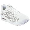Sneaker SKECHERS "UNO-GOLDEN HEART", Damen, Gr. 41, rosa (weiß, roségoldfarben), Lederimitat, kontrastfarbene Details, modisch, Schuhe, Freizeitschuh, Schnürschuh mit goldfarbenen Mylar-Stickereien