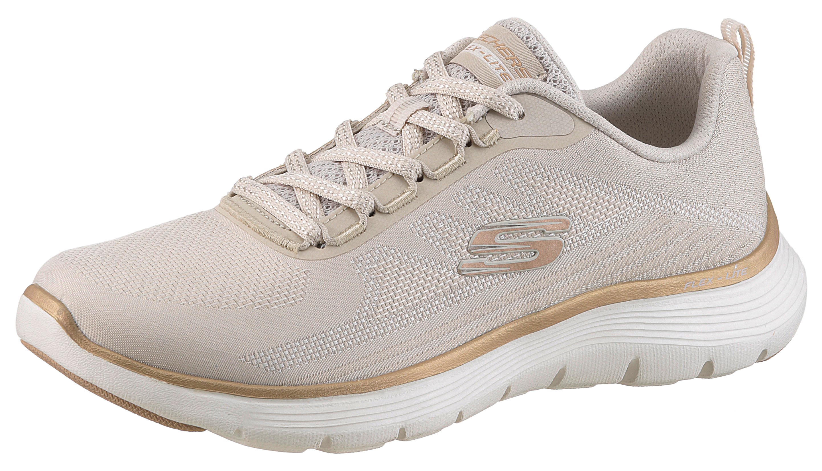 Sneaker SKECHERS "FLEX APPEAL 5.0", Damen, Gr. 41, beige (natur), Textil, Schuhe Sneaker, Trainingsschuh, Freizeitschuh in veganer Verarbeitung