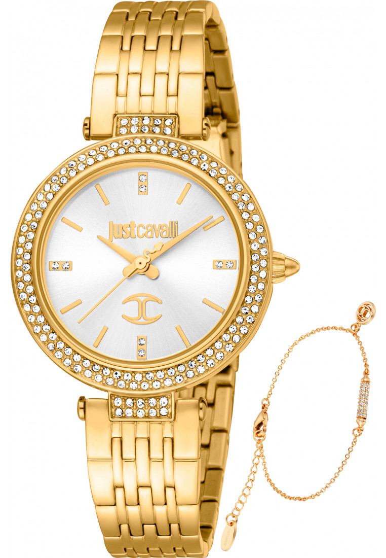 Just Cavalli Womens JC1L274M0055 Ladies Savoca Watch and Bracelet Gift Set - Gold - One Size | Just Cavalli Sale | Discount Designer Brands
