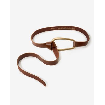 Boston Proper - Cognac Brown - Knotted Leather Hardware Belt - Large/XL
