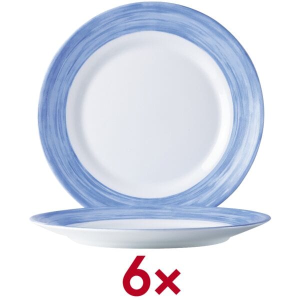 Arcoroc Speiseteller Brush Teller flach 15,5cm 6 Stück blau, 15.5x2x15.5 cm