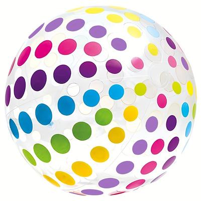 1-Pack Polka Dot Beach Ball Inflatable PVC Water Play Ball Color Striped Ball Outdoor Swimming Pool Beach Party Decoration Inflatable Ball Outdoor Activities