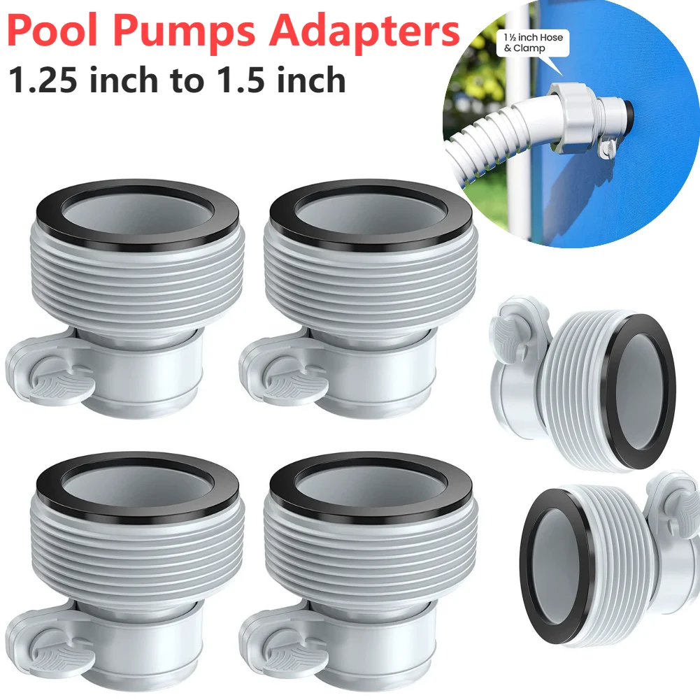 Adaptateurs de pompes de piscine de 1.25 à 1.5 pouces, pour connecteur de pompe à tuyau Intex, pince de nettoyage sur les raccords, convertisseur, accessoires de piscine