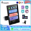 Podofo 10.4 ''1Din Rotazione Manuale Autoradio Carplay Android Auto Lettore Multimediale Per Auto Touch Screen Specchio Link Bluetooth EQ FM