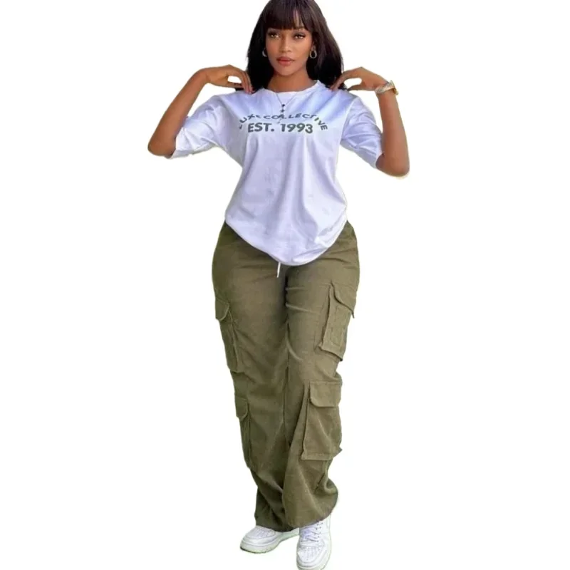 Set da donna 2 pezzi Dashiki 2025 Africano Nuovo arrivo Estate Autunno Set coordinati Set da due pezzi Top Pantaloni Abiti Abiti Abbigliamento