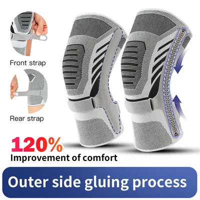 The latest men's knee support, anti slip and wear-resistant spring, basketball and volleyball knee pads, pressure elastic knee p