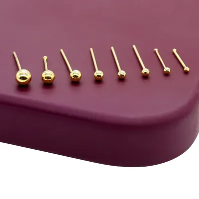 50Pcs/Lot 925 Sterling Silver Ball Shape Nose Studs Nose Piercing Jewelry Ear Cartilage Helix Tragus Piercing Percing Nariz