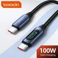 Toocki 100W Type C To Type C Cable Super Fast Charging Cable With Digital Display Type C USB Data Cable For Xiaomi Iphone poco