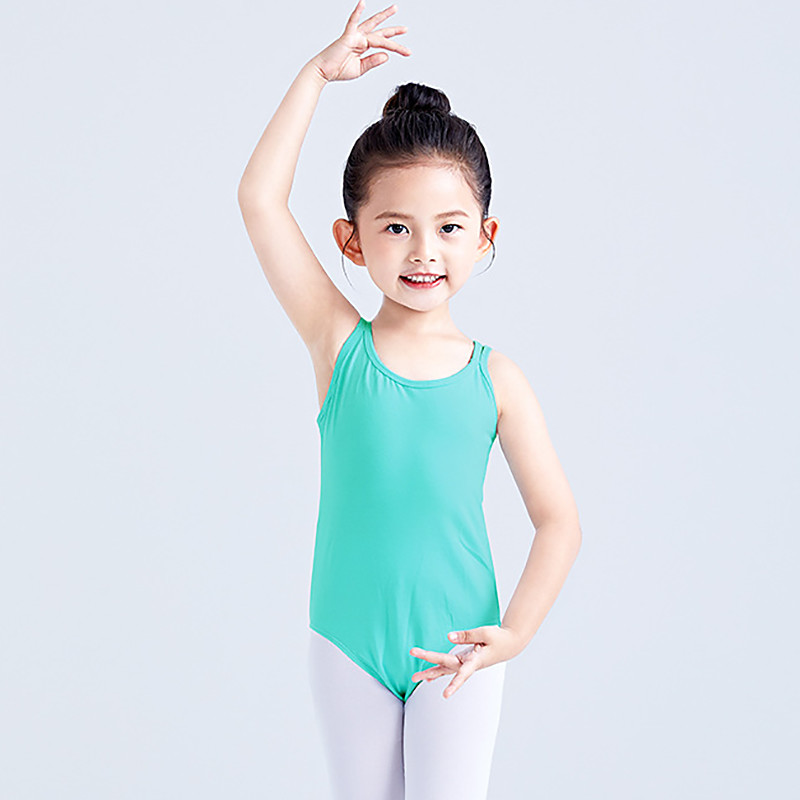 Kids' Dancewear Ballet Leotard / Onesie Pure Color Splicing Girls' Training Performance Sleeveless High Cotton Blend