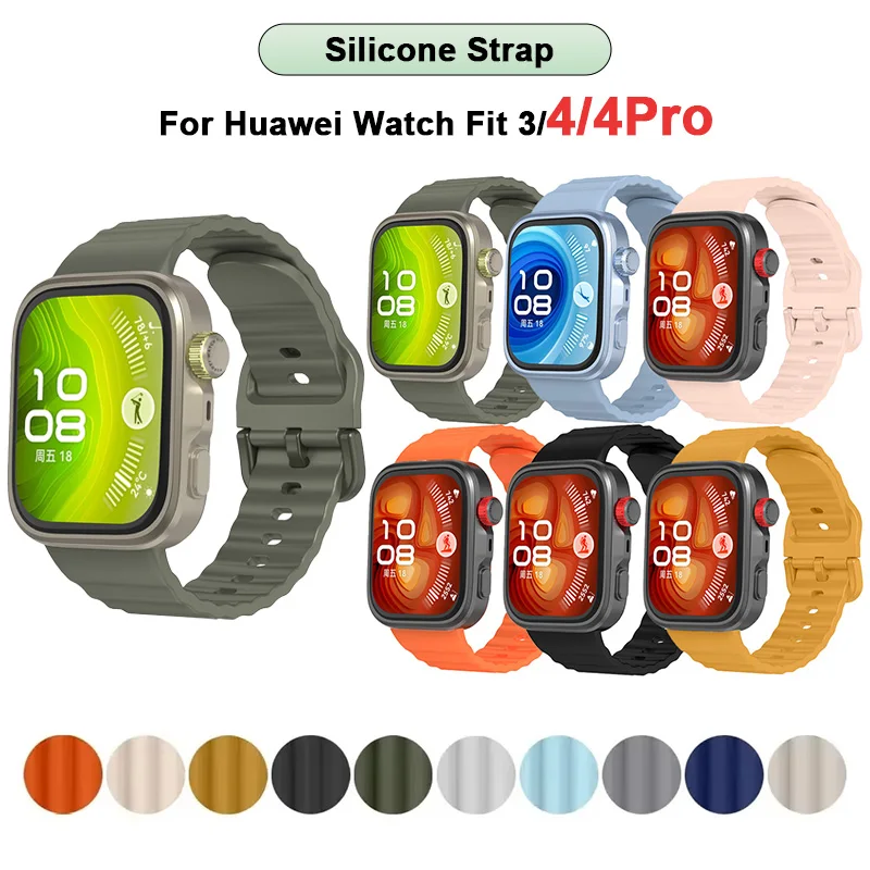 Silikonarmband für Huawei Watch Fit 4/3-Band, hochwertiges, weiches Sport-Ersatzarmband für Huawei Watch Fit 4 Pro-Zubehör Image