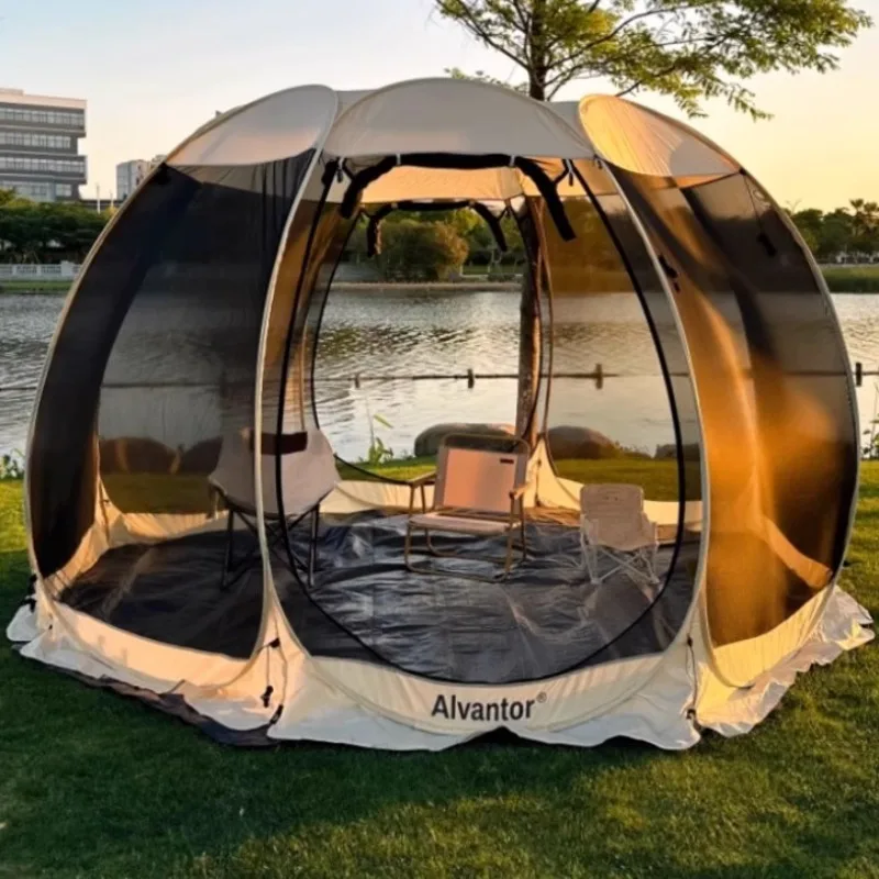 Schnelle Zelte mit automatischer Öffnung für den Außenbereich, kugelförmig, zusammenklappbar, tragbar, mückensicheres Netz, Campingausrüstung, atmungsaktive Outdoor-Zelte Image