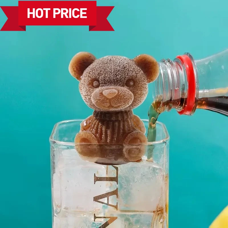 Kleine Bär Eiswürfel Form Silikon Eis Bär Schleifen Werkzeug Bär Eis Gitter DIY Eis Form Tier Dropping Form Cozinha soi فanci Image