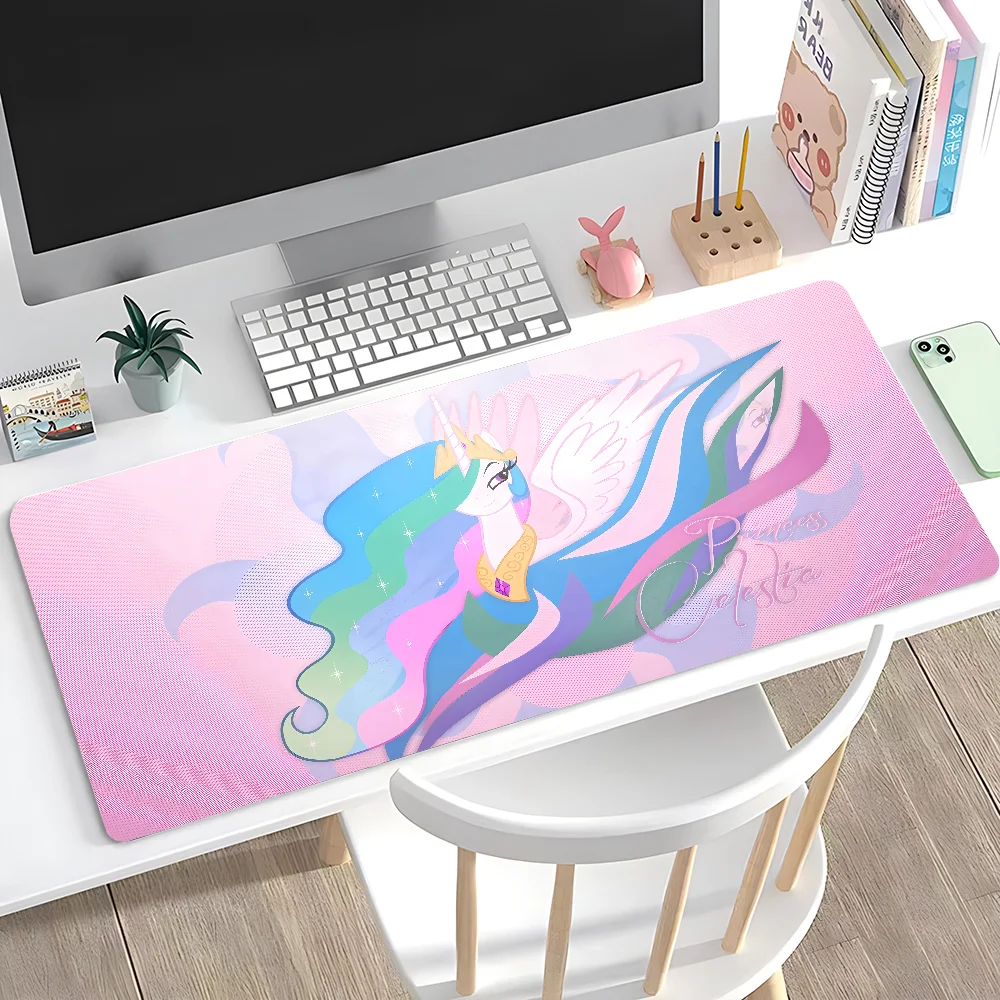 Cartoon My L-Little P-Pony Mauspad, großes Anti-Rutsch-Mauspad, genähte Kanten, Matte, langlebig, für Schreibtisch, Laptop, Gaming ​ Tastaturpad XXL Image