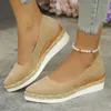 Casual Schuhe für Frauen Schuhe Mit Hohen Absätzen Damen Keil Heels Retro Frauen Pumpen Tiefem Mund Plattform Pumpen Büro Frauen Shoes2025
