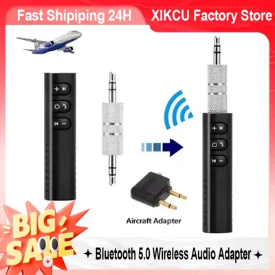 XIKCU Auto Bluetooth Empfänger Sender 3,5 mm AUX Jack Stereo Musik Audio Car Kit Lautsprecher Verstärker Wireless Adapter mit Mikrofon