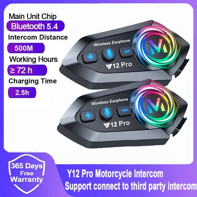 1/2Pcs Motorrad Bluetooth Intercom Helm Headset 500M Unterstützung Verbinden Y10/Y80/Y70/Q28 wasserdichte Drahtlose Sprech Image