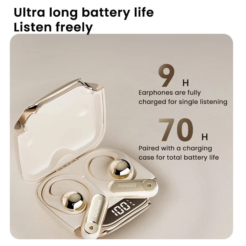 MINISO X81 Drahtlose Kopfhörer Bluetooth Ohrhörer Sport Kopfhörer Touch Control HIFI Sound Qualität Musik Ohrhörer,, Super Lange Endur Image